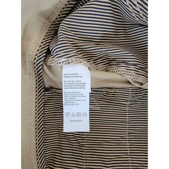 Izod Saltwater Stretch Chino Shorts 9.5" Inseam 42W Pale Khaki Classic Fit Machi - Picture 4 of 6